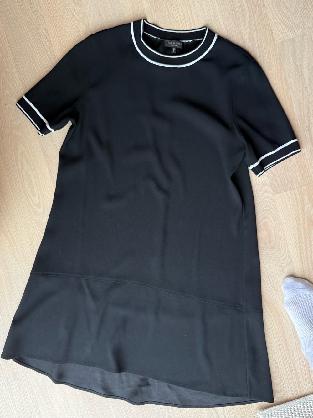 rag & bone Black Short Sleeve dress with White Trim